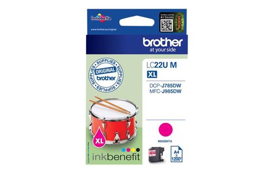 146047 Brother LC22UM Blekk BROTHER LC22UBK Magenta/R&#248;d for DCPJ785DW