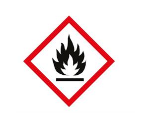 Faresymbol etikett "Brannfarlig" 15 x 15 mm | 100 etiketter pr rull 