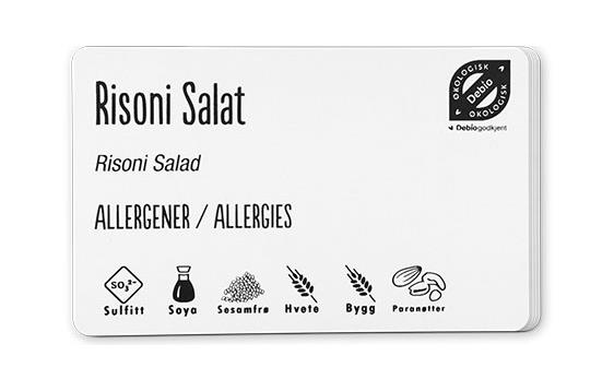 9419812 Evolis 82136 Plastkort - hvite PET 0,76mm tykkelse Hvite kort til matvare og allergimerking
