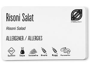 Plastkort - hvite PET 0,76mm tykkelse Hvite kort til matvare og allergimerking 