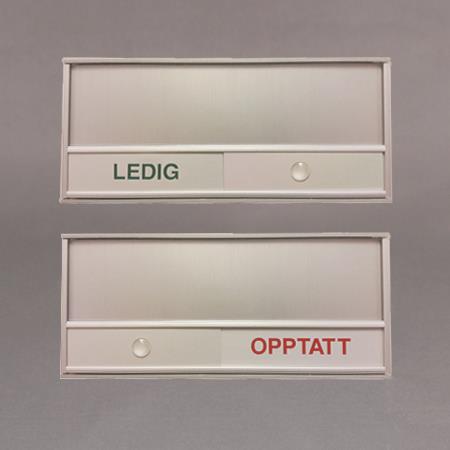 9421287   S&#248;lvfarget skilt &quot;Ledig/opptatt&quot; 150 x 60 mm