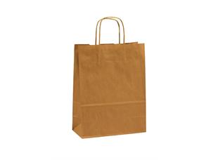 Toptwist® papirpose med tvinnede håndtak 240 x 110 x 310 mm | 100 gr | brun kraft 