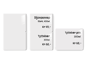 Plastkort - 2 tag 0,76mm hvite delbare plastkort til matvaremerking 