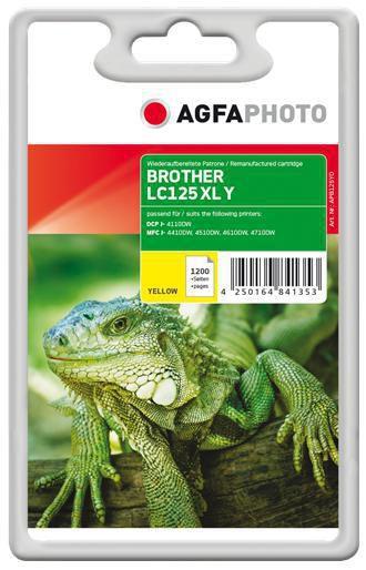 APB125YD AgfaPhoto  Blekk AgfaPhoto Yellow Kompatibel | BrotherLC125XL