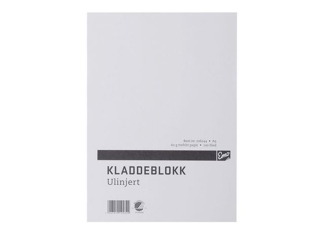 149941  533637000 Kladdeblokk EMO A5 60g 100s ulinjert Skrivebok/notatblokk