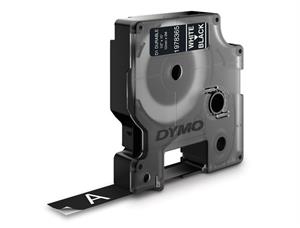 Tape DYMO D1 12mm x 3m hvit på sort 