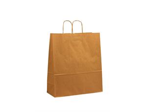 Toptwist® papirpose med tvinnede håndtak 400 x 160 x 450 mm | 100 gr | brun kraft 