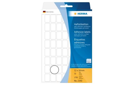 262589 Herma 2340 Etikett HERMA manuell 12x18mm hvit(1792) 