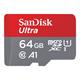 2872996 SDSQUAR-064G-GN6MA SANDISK Ultra Android microSDXC 64GB SD Adapter + Memory Zone App 100MB/s A1