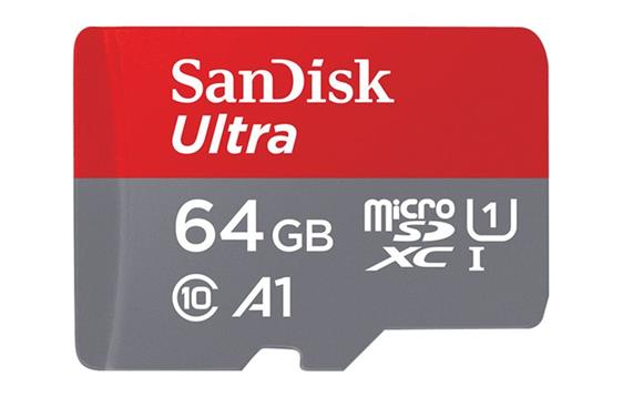 2872996  SDSQUAR-064G-GN6MA SANDISK Ultra Android microSDXC 64GB SD Adapter + Memory Zone App 100MB/s A1