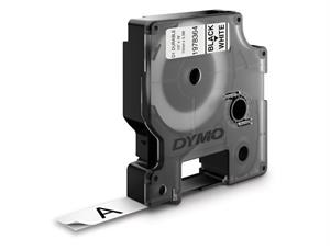 Tape DYMO D1 12mm x 5,5m sort på hvit 