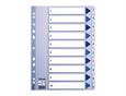 636369 Esselte 100135 Register plast hvit A4 1-10 Tallregister med trykk på faner