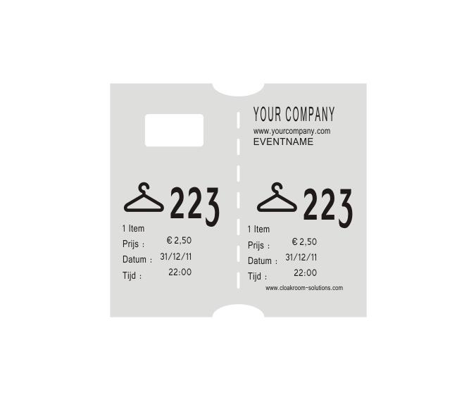9417149  LMS08 Garderobebilletter til CoatcheckOneFive hvite garderobelapper (4.550 stk)