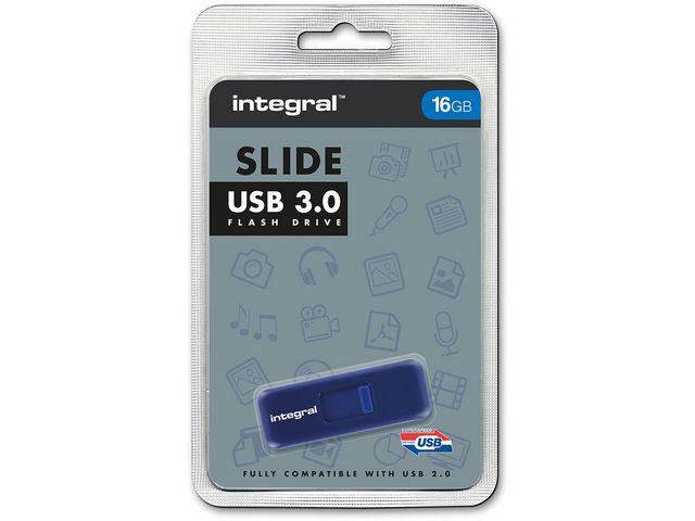 155583  INFD16GBSLDBL3.0 Minne INTEGRAL USB Slide USB 3.0 16GB USB Minne | 16 gb | USB 3.0