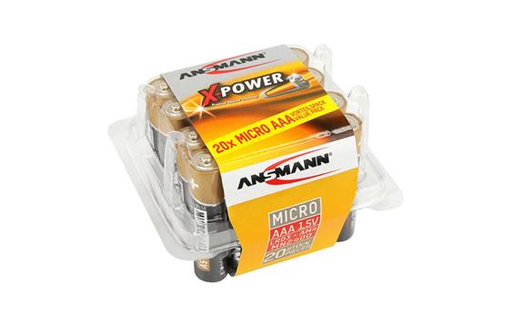 9431698 Ansmann 1522-0022 Alkaline X-Power batteri AAA/ LR03 / 1,5 AAA batteri med h&#248;y ytelse | pakke 20stk