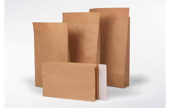 9425337  2FVMF001150 Flexipak papirpose| selvklebende lukking 300 x 80 x 430+50 mm | 120 gr brun kraft