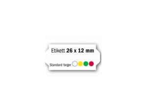 Etikett 26 x 12 mm. gul fluor nøytral prisetikett gul flour med permanent lim 