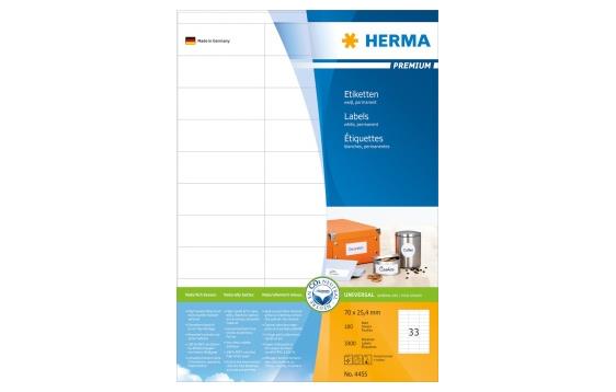 118997 Herma 4455 Etikett HERMA premium A4 70x25,4 (3300) 