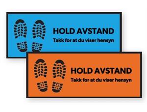 Gulvdekal "Hold avstand" 18x45cm BLÅ Pakke à 10 stk. | Gulvmerke | COVID 