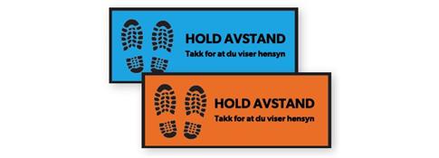 Gulvdekal "Hold avstand" 18x45cm BLÅ Pakke à 10 stk. | Gulvmerke | COVID 