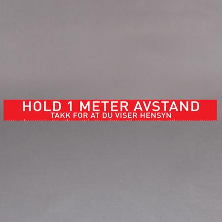 9431178  HAT4 Gulvmarkering &quot;Hold 1 meter Avstand&quot; 10cm x 100cm | COVID | R&#248;d/hvit