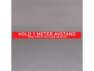 Gulvmarkering "Hold 1 meter Avstand" 10cm x 100cm | COVID | Rød/hvit 