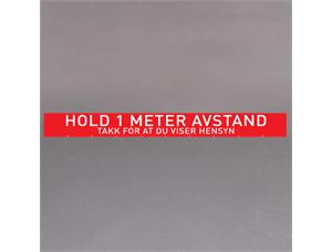 Gulvmarkering "Hold 1 meter Avstand" 10cm x 100cm | COVID | Rød/hvit 