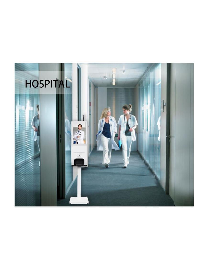 9430569  SK20 Infoskjerm med dispenser for h&#229;nddesinfeksjon | 21,5&quot; LCD skjerm