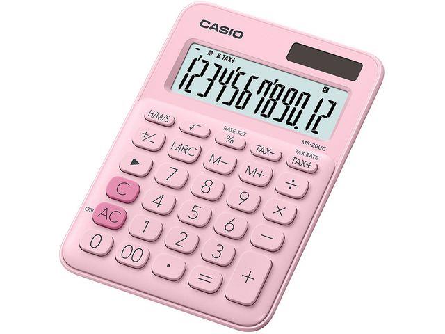 159806 Casio MS-20UC-PK Bordregner CASIO MS-20UC Rosa Kalkulator | Lommeregner