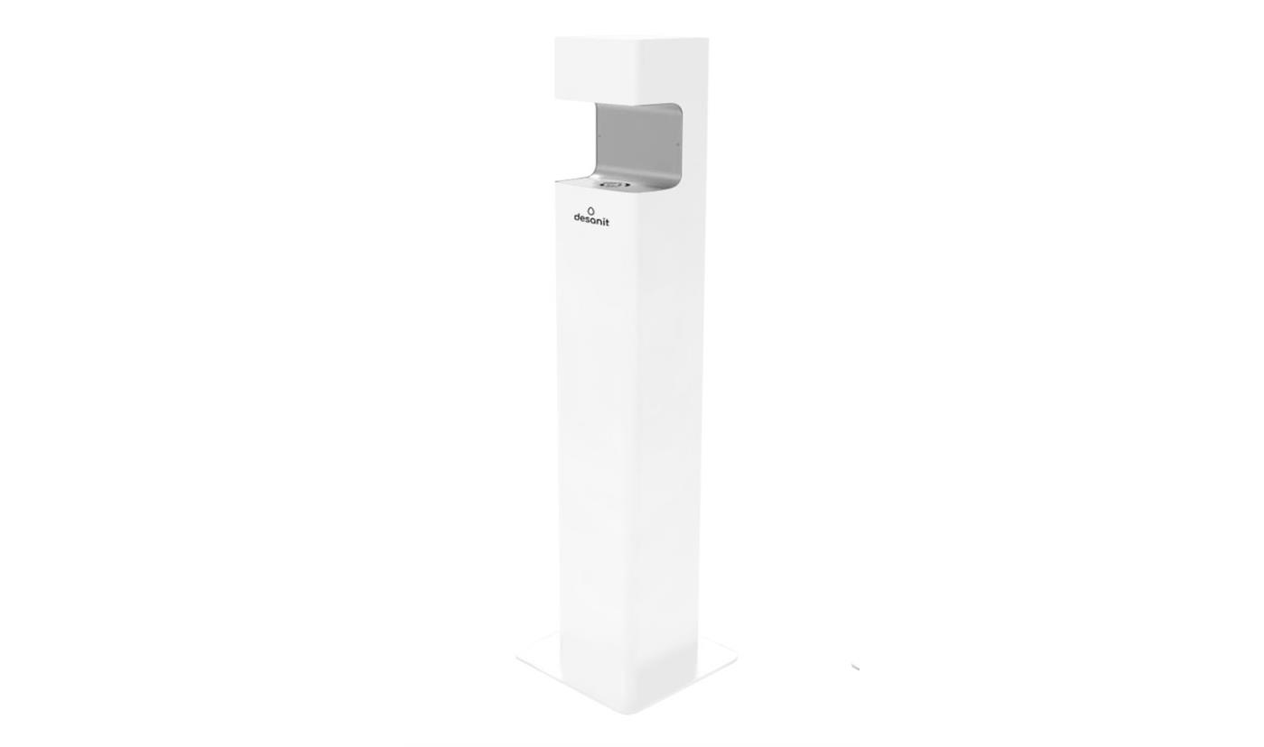 9430868 Desanit Dista RAL9003 Eksklusiv ber&#248;ringsfri gulvdispenser for desinfeksjon | Desanit | RAL 9003 - hvit