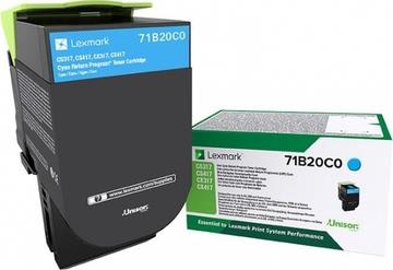 9424791 Lexmark 71B20C0 LEXMARK 3K Return Program Cyan Toner Bl&#229; toner til CS417dn, CX417de, CS517de