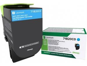 LEXMARK 3K Return Program Cyan Toner Blå toner til CS417dn, CX417de, CS517de 