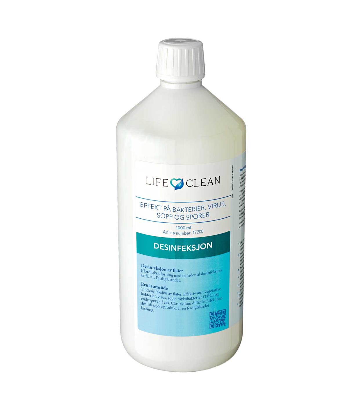 9430405  17200 LifeClean desinfeksjon, ferdig blandet Desinfeksjon til overflater | 1 liter