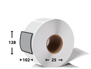 Termoetikett på rull 102 x 128 x 25mm 500 etiketter pr. rull 