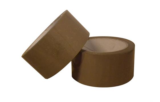 9425025   Pakketape PP Solvent, 50mm x 66m, Brun 28my | Emballasjetape