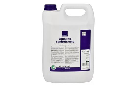 9427629 Abena 160539 Sanitetsrens ABENA Alkalisk (5l) Alkalisk vaskemiddel for sanit&#230;rrom