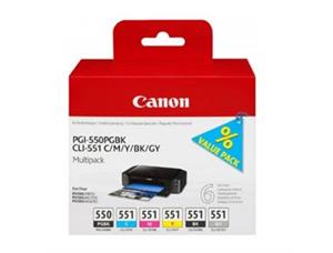 Blekk CANON PGI-550XL Multipack C/M/Y/BK/BKG til bla Canon Pixma iP7250 