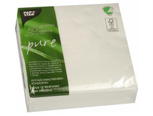 Servietter PURE 33x33cm hvit (50) Servietter 