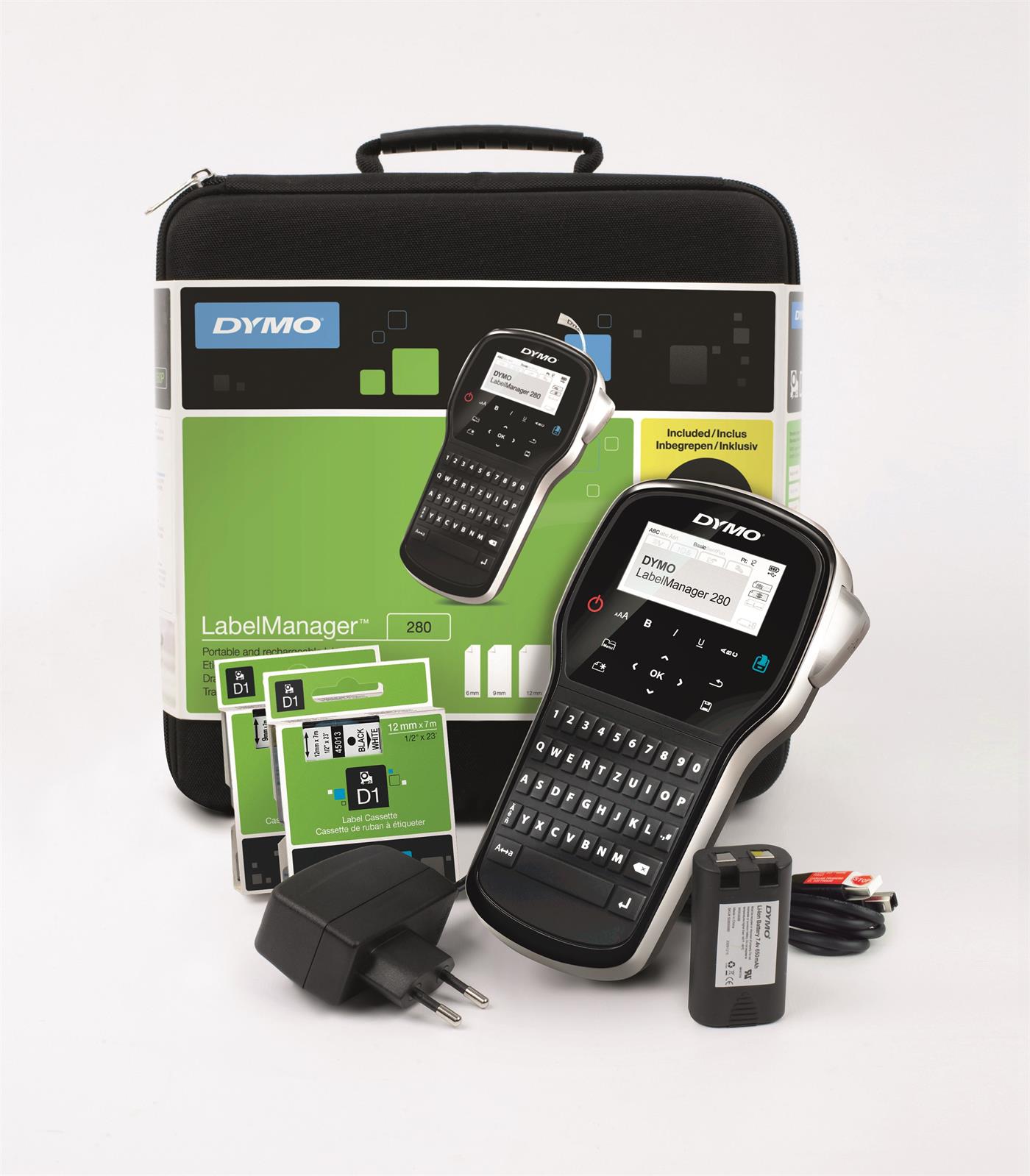 191215 Dymo 2091152 Merkemaskin DYMO elektronisk LM 280 sett Merkemaskin og tape