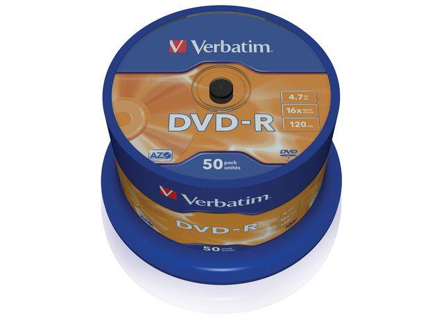 857687 Verbatim 43548 DVD-R VERBATIM 4.7GB 16X Spindle (50) 