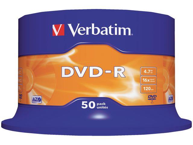 857687 Verbatim 43548 DVD-R VERBATIM 4.7GB 16X Spindle (50) 