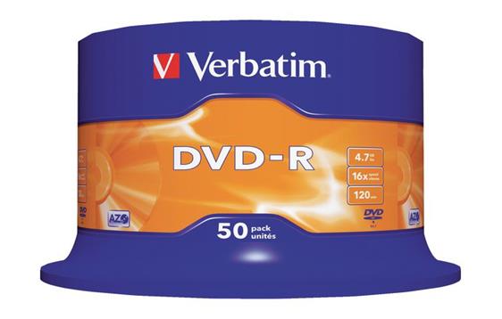 857687 Verbatim 43548 DVD-R VERBATIM 4.7GB 16X Spindle (50) 
