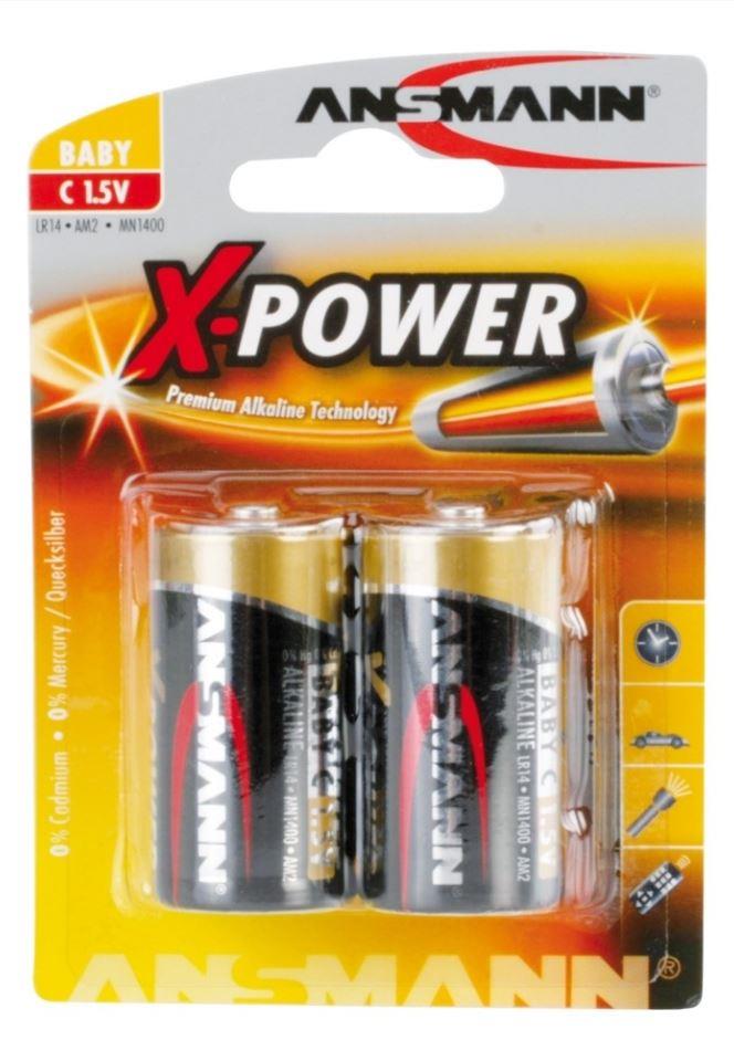 9431277 Ansmann 5015623 Batteri X-Power C /  LR14 (2 stk pr pakke)