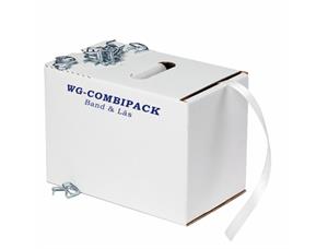 Pakkebånd WG-13 Kombipakk 13mm | 250m| 100 spenner| Polyester 