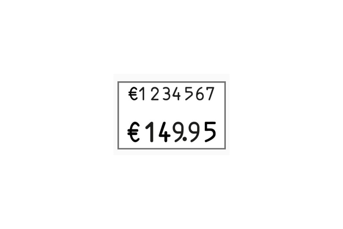 9429453 Contact 21002616-14 Prismaskin med 2 linjer 26 x 16 mm Contact Premium pristang | 8+6 siffer