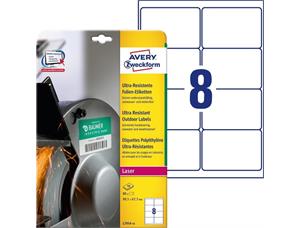 Avery laseretiketter 99,1x67,7 mm (80) Ekstremt motstandsdyktige | Elastiske 