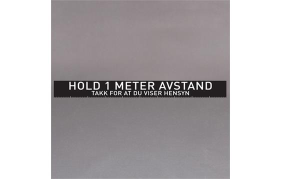 9431177  HAT3 Gulvmarkering &quot;Hold 1 meter Avstand&quot; 10cm x 100cm | COVID | Sort/hvit