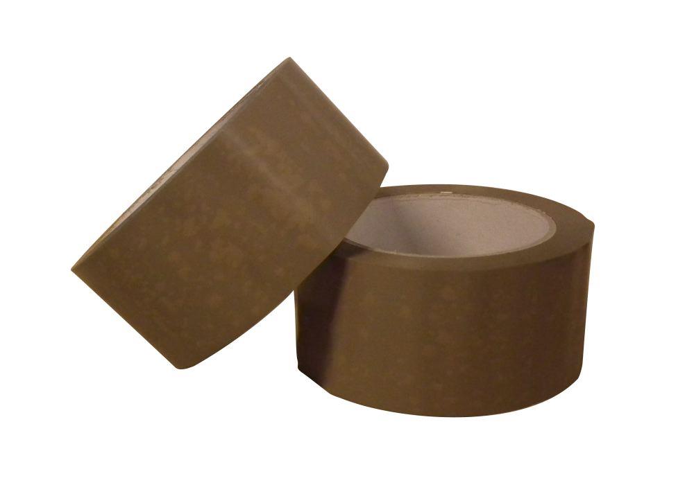 9425020   Pakketape PVC 50mm x 66m Brun 33my Emballasjetape